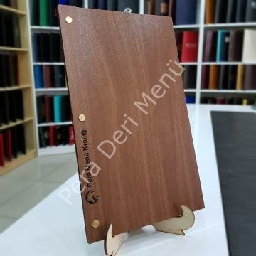 Vidalı Ahşap Menü Kabı