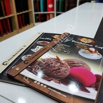 Vidalı Ahşap Menü Kabı